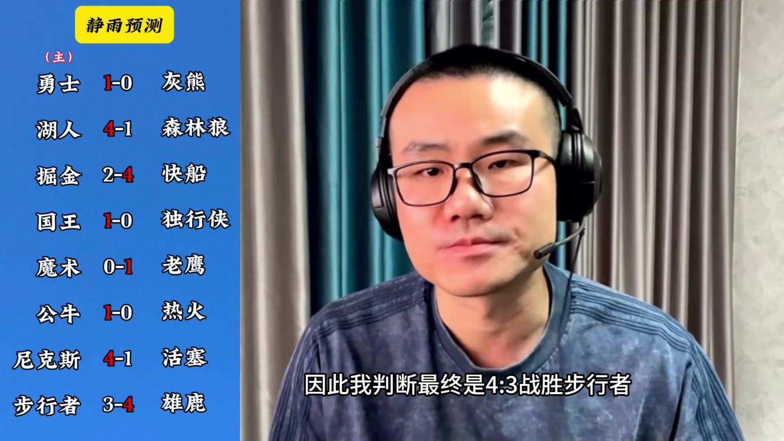 你同意嗎？靜雨對(duì)東西部季后賽球隊(duì)的預(yù)測(cè)：勇贏(yíng)熊 湖船尼鹿晉級(jí)